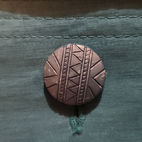 Vintage D'ALLAIRD'S teal full length trench coat. Size 12 - Picture 6 of 11